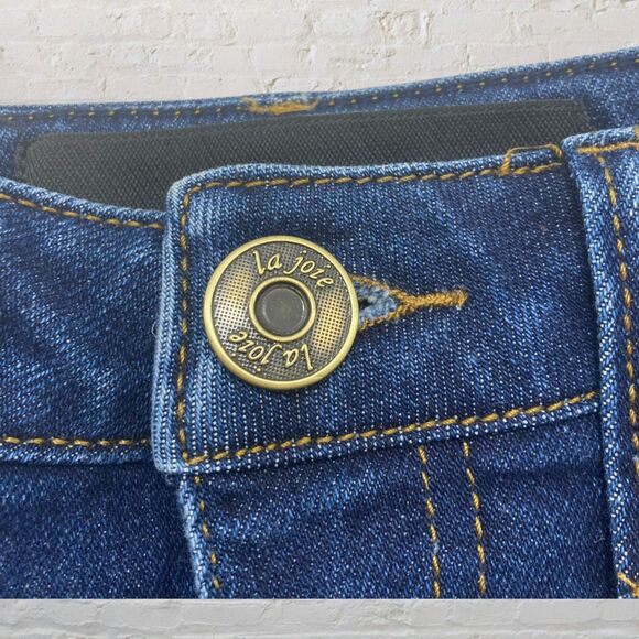 La Joie Jeans Size 10 Flare Raw Hem High Rise Medium Wash Denim - Picture 6 of 14